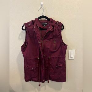 Burgundy cargo vest